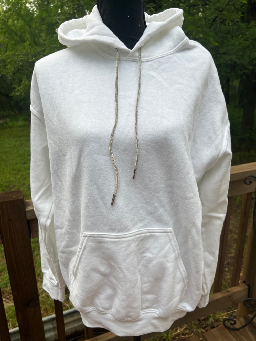 Gildan White Women's Hooded Pullover Sweatshirt